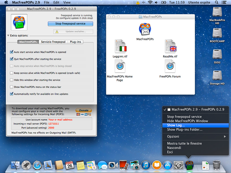 FreePOPs for Mac OS X software